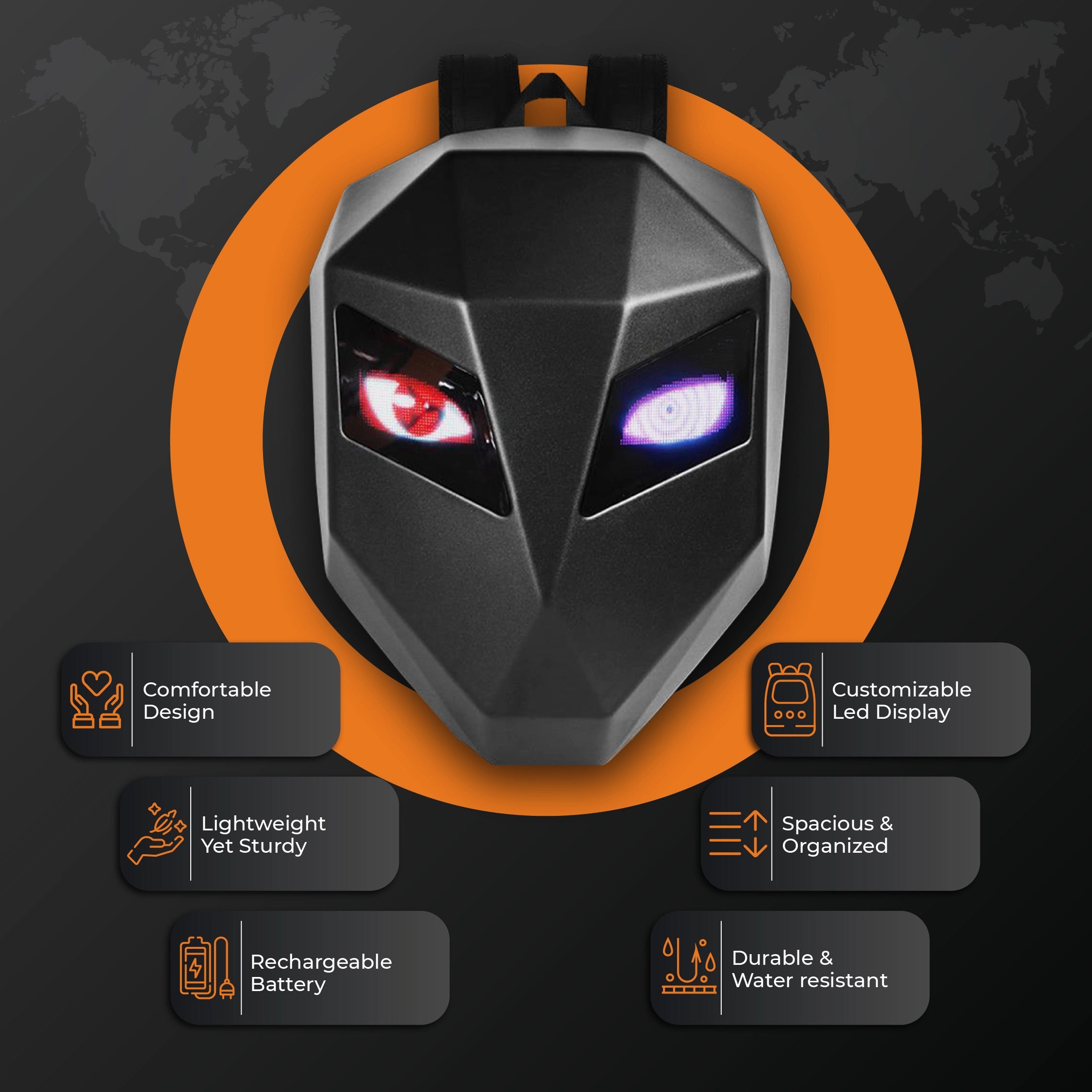 Smart LED Message Backpack | Customizable Digital Display Bag