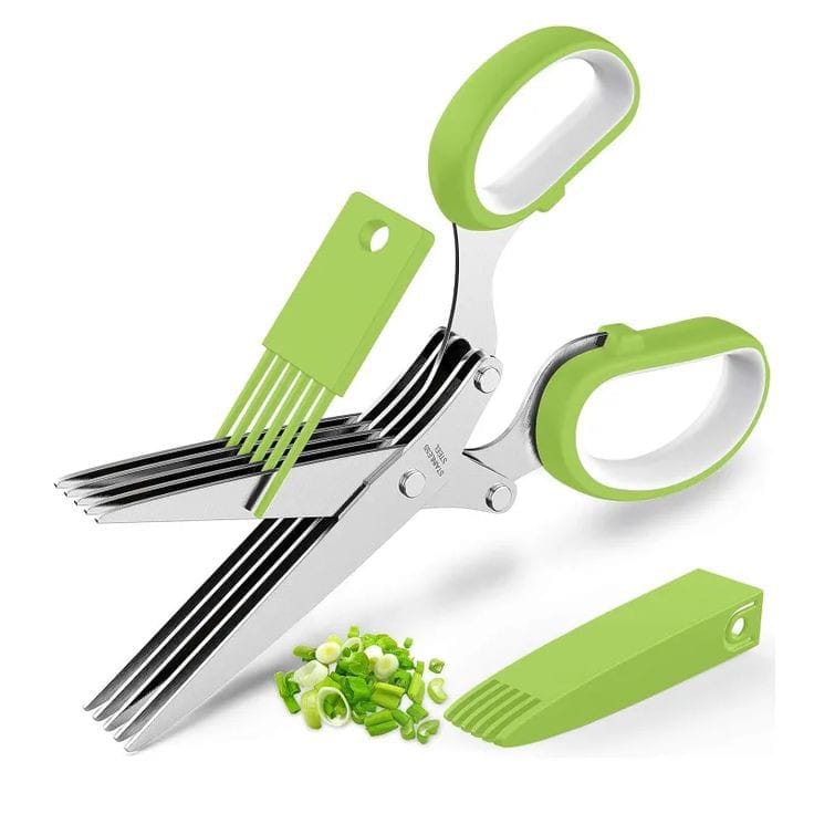 5 Layers Scallion Scissors, Multipurpose herb cutter
