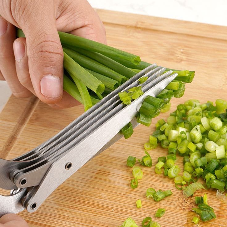 5 Layers Scallion Scissors, Multipurpose herb cutter