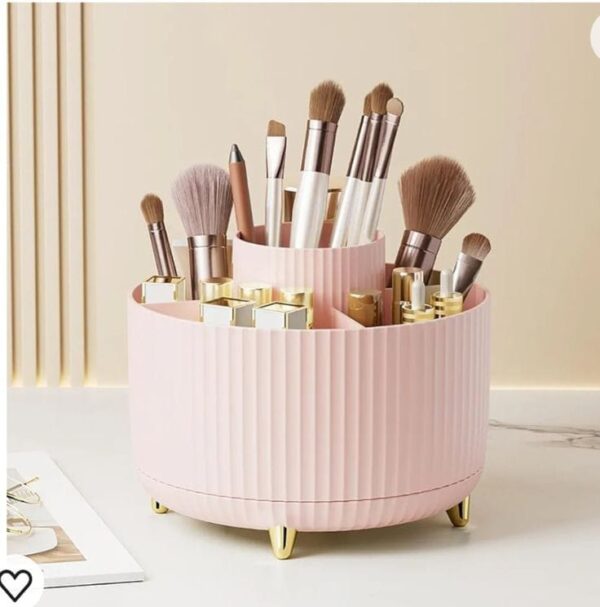Rotating Makeup Brush Organizer with 12 Brush Slots - Image 3