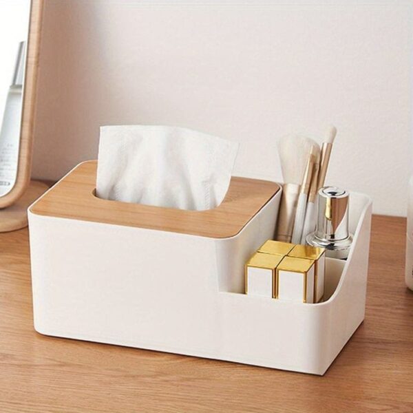 Multi-Functional Tissue Paper Box with Storage Compartment - Image 2