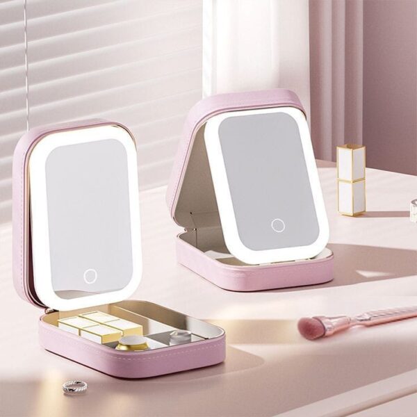 LED Cosmetic Storage Box with Adjustable LED Light - Image 3